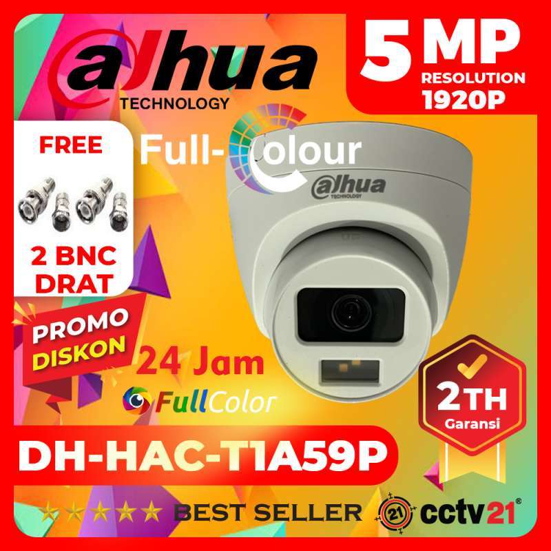 CCTV DAHUA 5MP Indoor FULL COLOR Colorvu DH-HAC-T1A59P Promo BNC