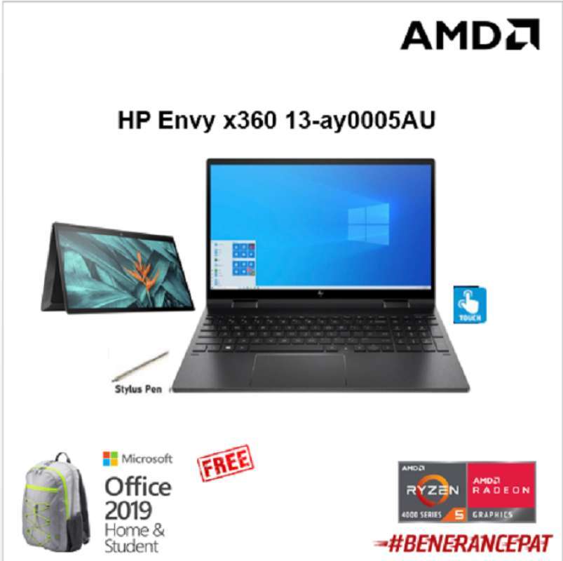Jual Hp Envy X360 13 Ay0005au Ryzen 5 4500 8gb 512ssd Vega8 W10 Ohs 13 3fhd Touch Online November 2020 Blibli Com