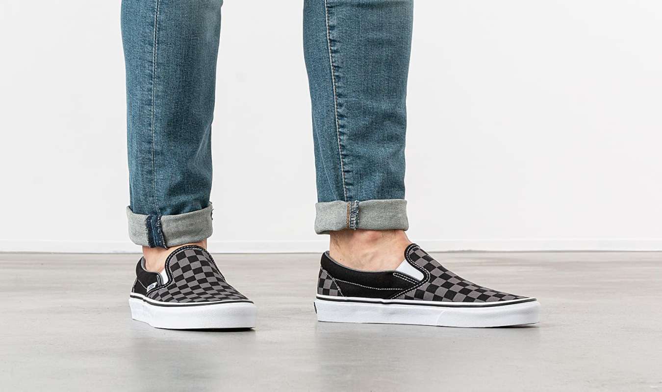 vans slip on pewter checkerboard