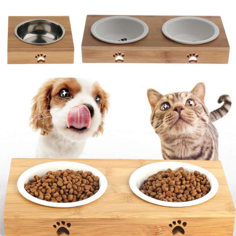 Jual 3 Pieces Raised Pet Bowls For Cats And Dogs Bamboo Dog Cat Food Water Bowls Online Desember 2020 Blibli