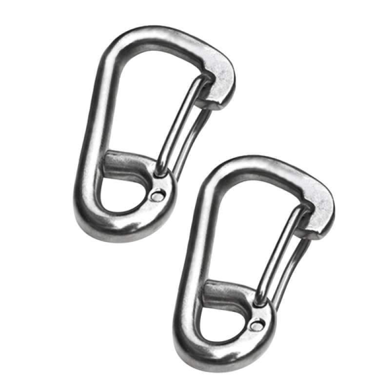2x D Ring Carabiner Hook Spring Snap Clip Climbing Hiking Keychain Buckle 
