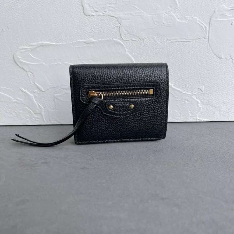 Balenciaga neo classic short wallet in black ghw