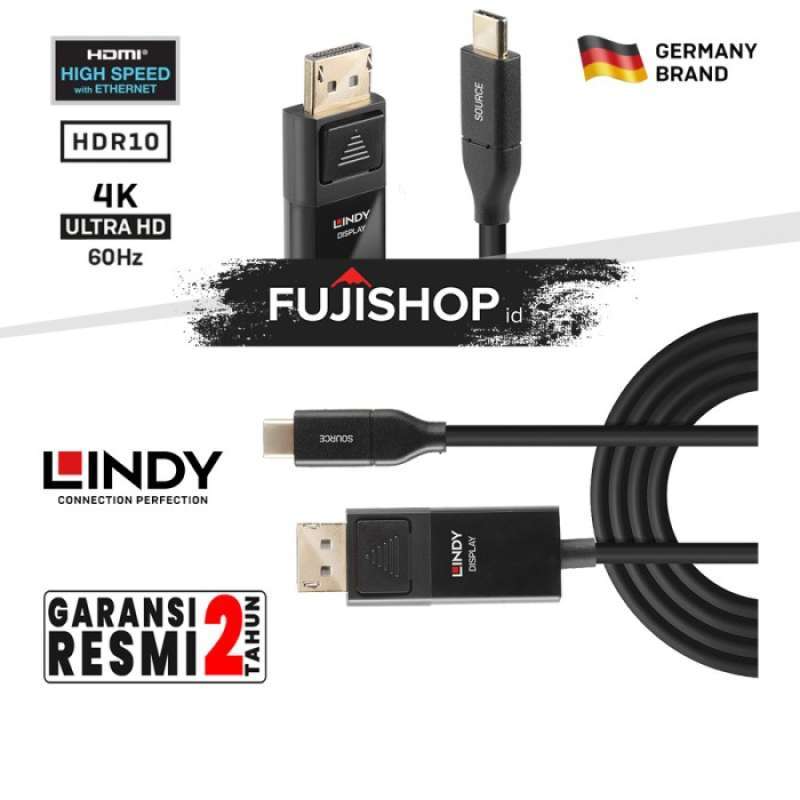 LINDY 2m Kabel DisplayPort USB C to HDMI Adapter Cable 4K HDR 43302