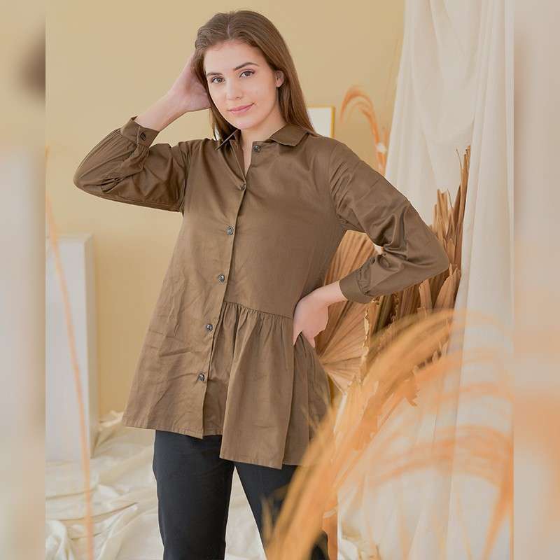 Promo Madison Blouse Cotton Side Ruffle 