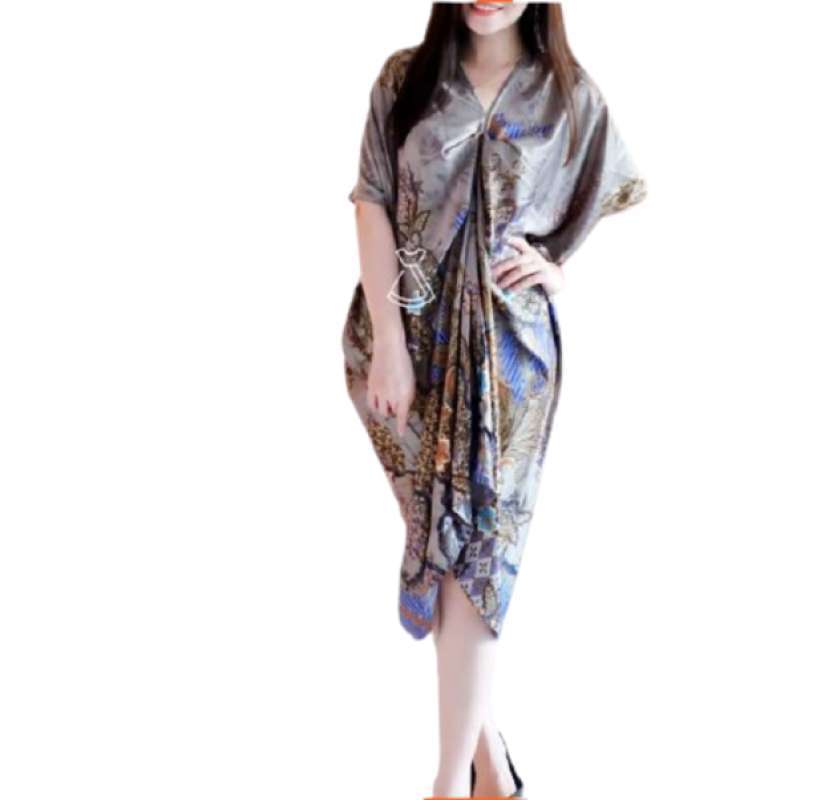 Promo BAJU DRESS BATIK WANITA KAFTAN THANIA MODERN TERBARU FASHION