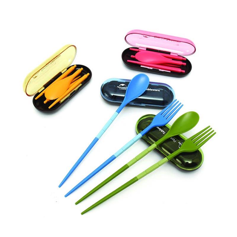 ... Jual Magic879 Travel Cutlery Set Alat Makan Portable Biru