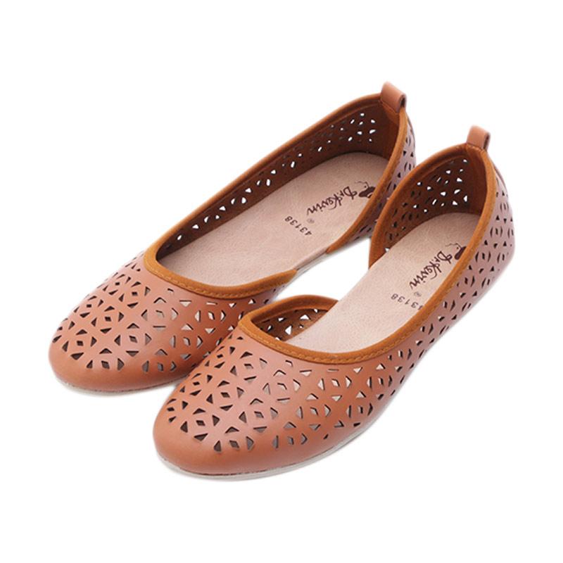 Dr.Kevin 43138 Leather Flats Shoes Sepatu Wanita - Tan