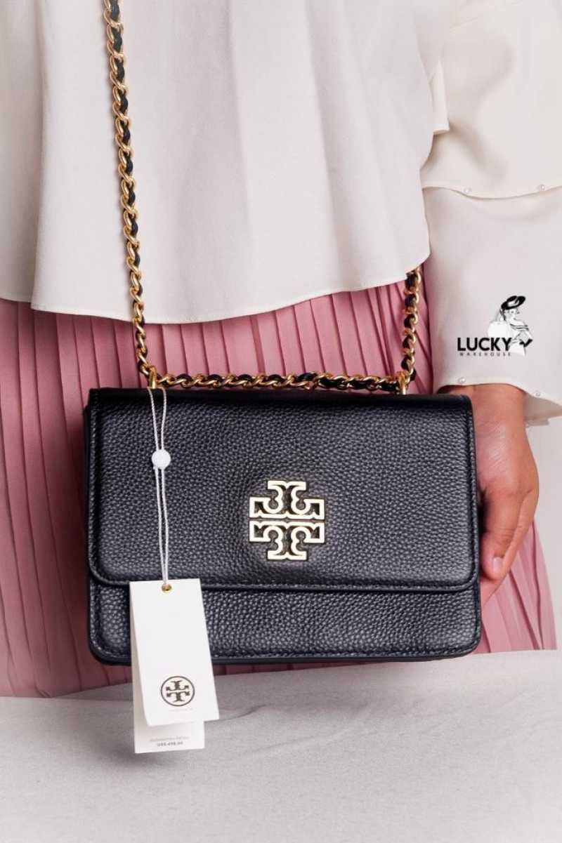 Jual Tory Burch Britten Leather Adjustable Shoulder Bag In Black - ORI 100%  di Seller LA Originale - Mustika Jaya, Kota Bekasi | Blibli