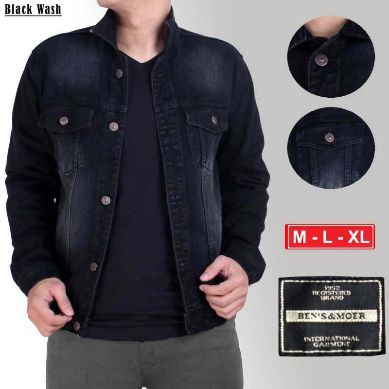 Jual JAKET DENIM JEANS WASH UNISEX XL BLACK WASH di Seller HB