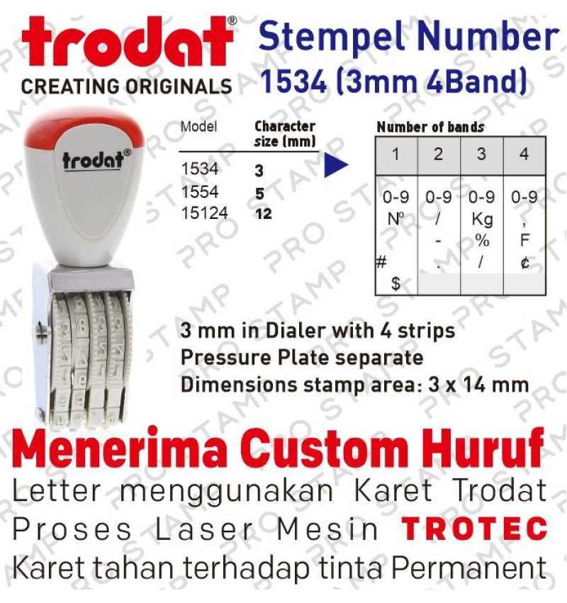 Promo Gratis Ongkir Stempel Trodat 1534 Manual Angka 4 Digit ...