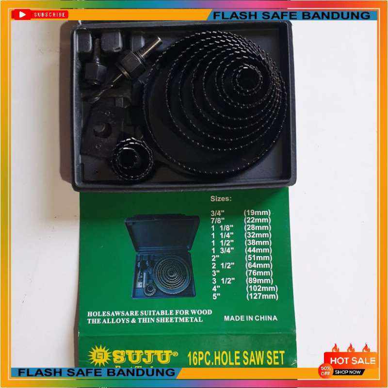 Ibaci 16 Pc Holesaw Kit Hole Saw Kit 