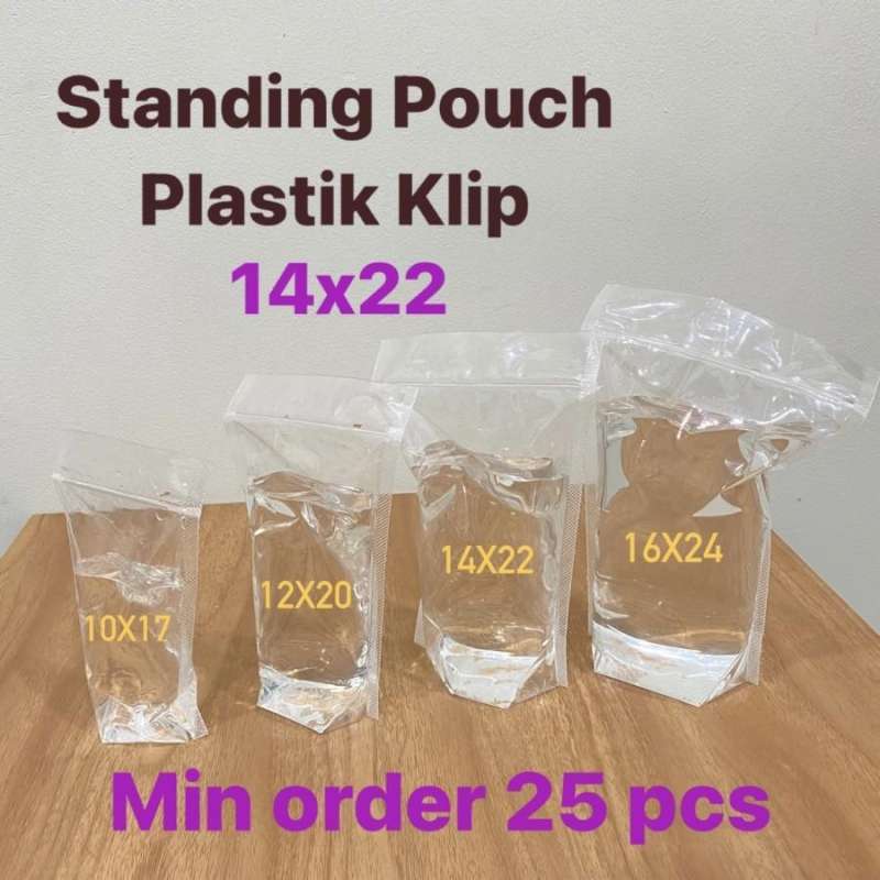 Standing pouch ukuran 14x22 store