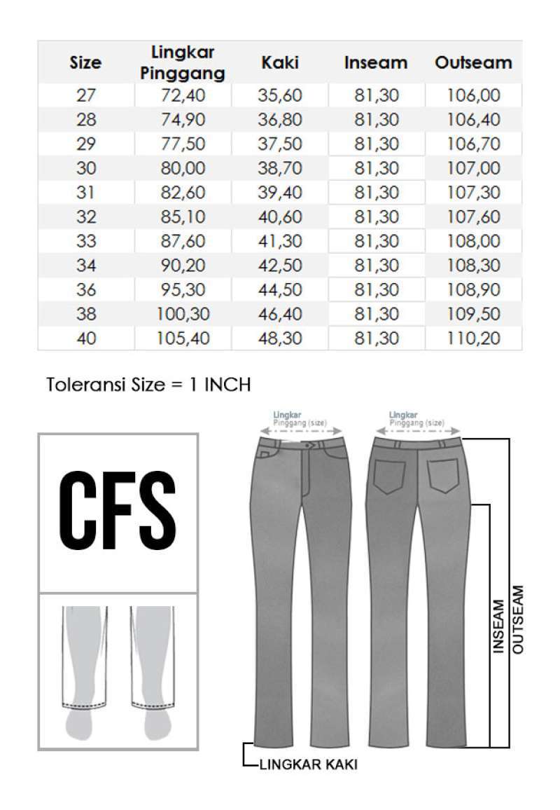 Lois jeans size chart 2025