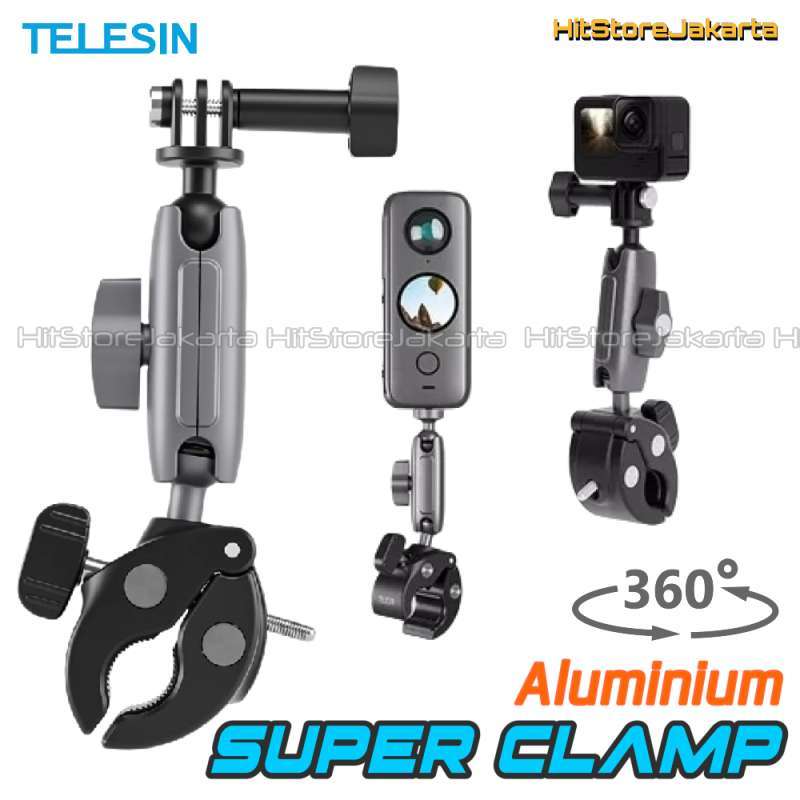 Jual Telesin Motorbike Handlebar Super Clamp 360 Rotasi Magic Arm