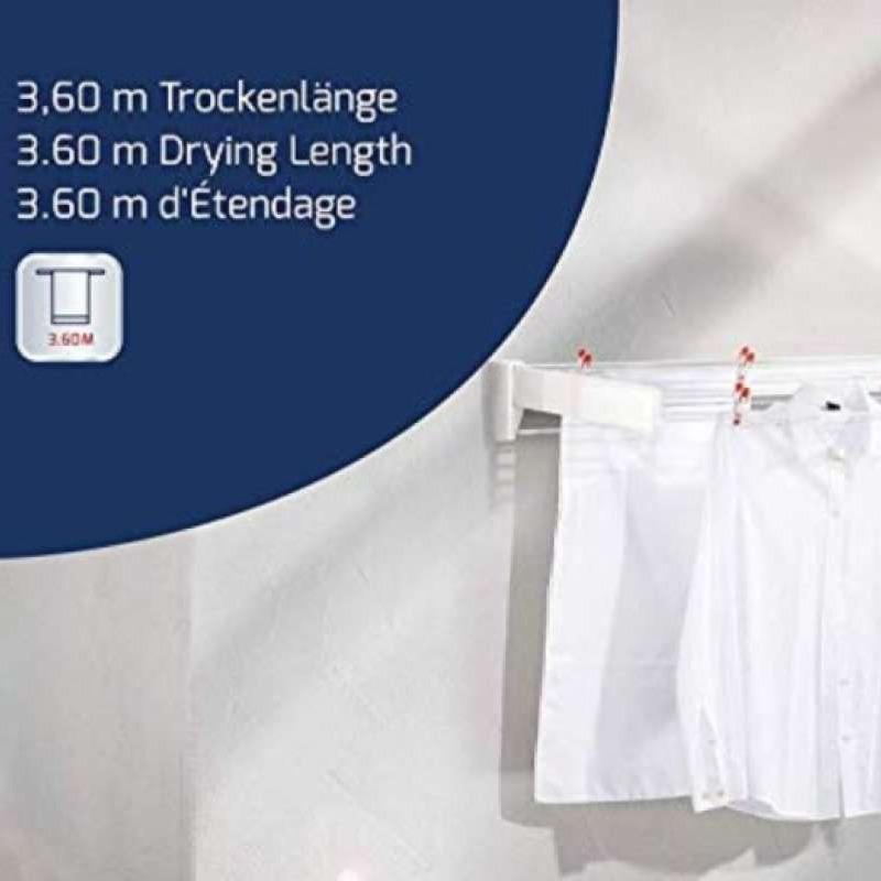 Leifheit 83201 telefix 70 wall mount retractable clothes drying rack online