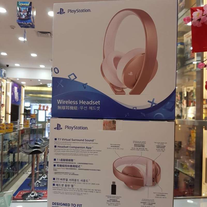 ps4 wireless headset rose gold limited edition garansi resmi 1tahun