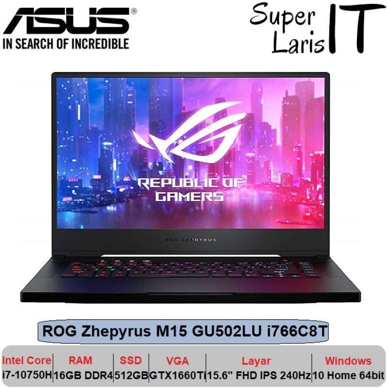Jual Laptop Gaming Asus Rog Zhepyrus M15 Gu502lu I766c8t Garansi Resmi Online Desember 2020 Blibli