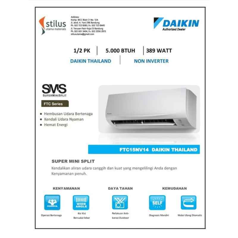Jual Ac 1 2 Pk Daikin Thailand Ftc15nv14 Rc15nv14 Stc15nv Online Desember 2020 Blibli