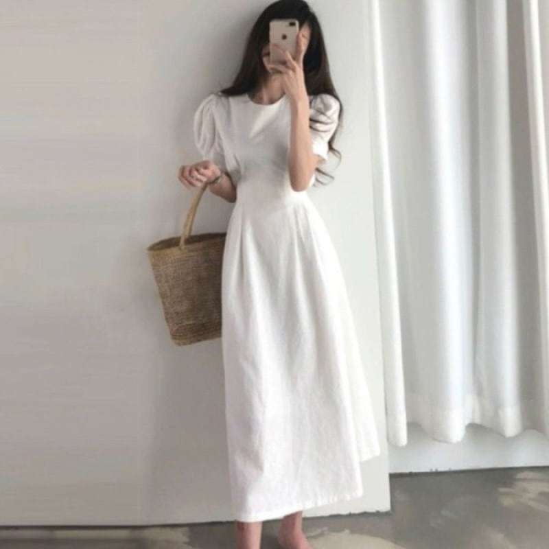 Dress putih simple deals