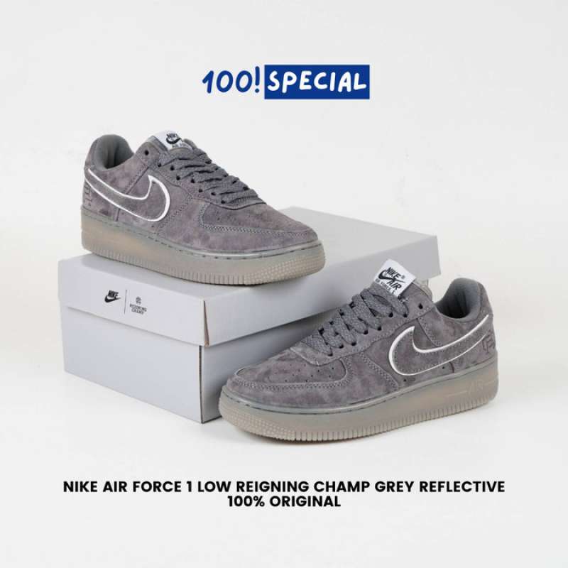 Air force 1 grey hot sale reflective