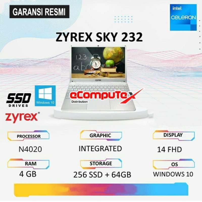 Jual Laptop Zyrex Sky 232ng Sky233 Ng New Generation Celeron