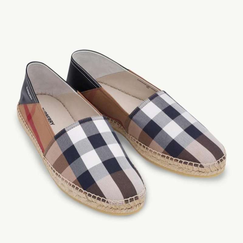 Jual BURBERRY Men Alport Cotton Checked Slip On Espadrilles in