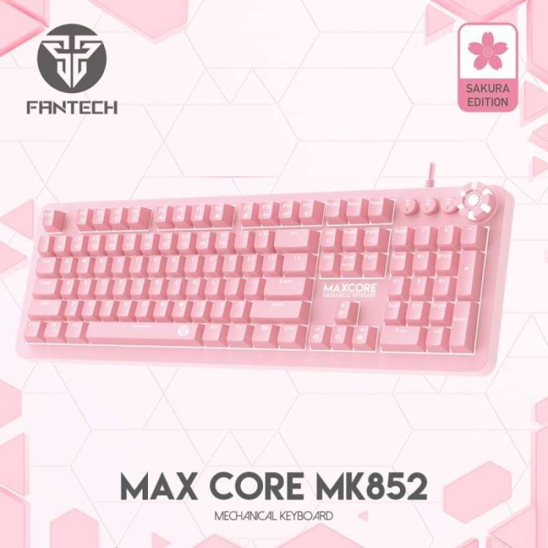 Jual Fantech Mk852 Maxcore Sakura Edition Mechanical Gaming Keyboard Pink Brown Switch Murah Mei 2021 Blibli