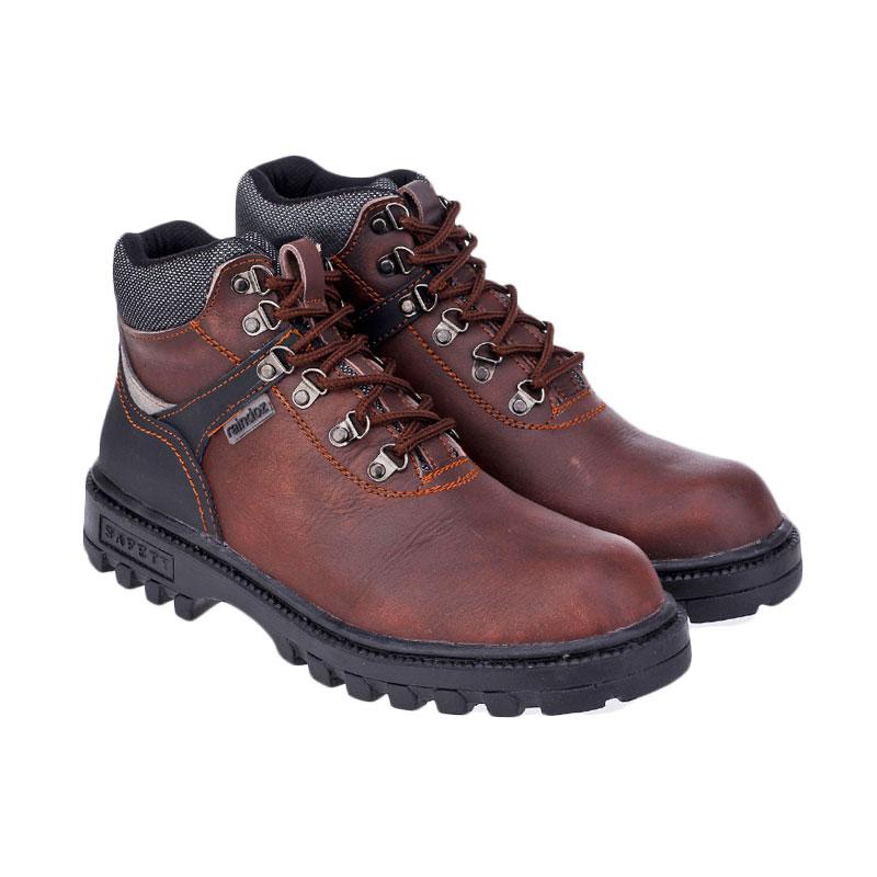 Raindoz Safety Reed Sepatu Boot Pria - Dark Brown