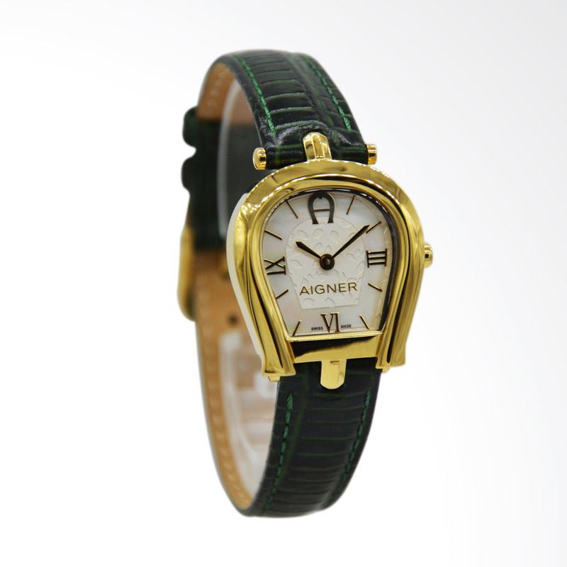 Aigner A07305 Perugina Leather Jam Tangan Wanita - - Green Gold