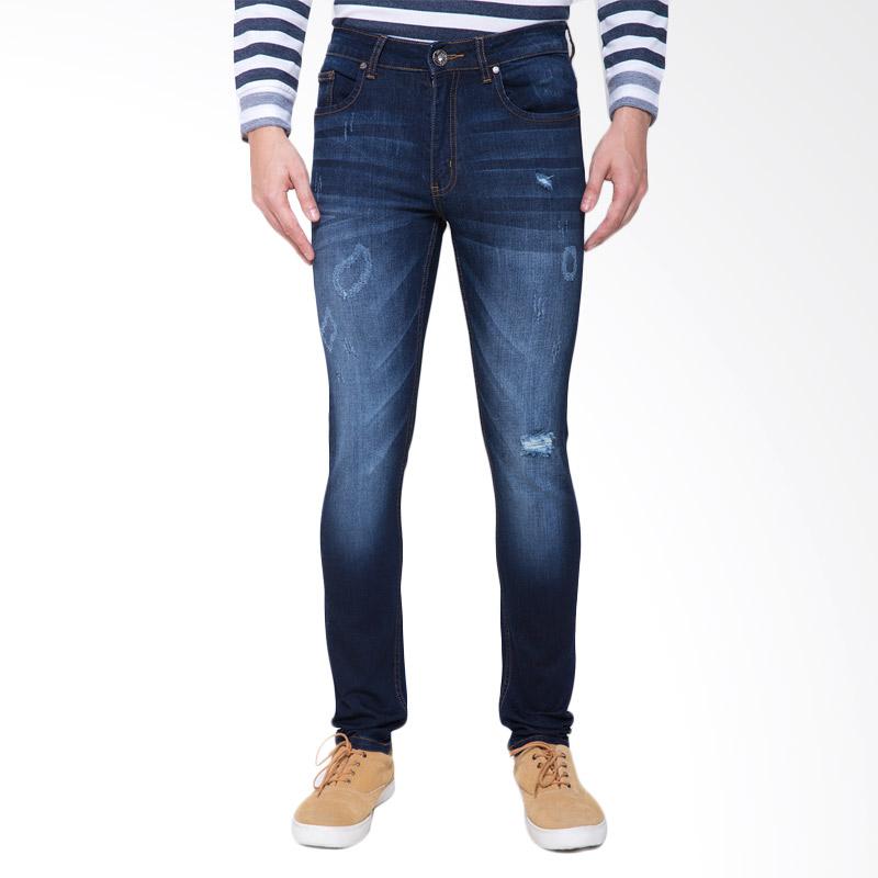 People's Denim Man Jeans Achiles Slim Fit Celana Pria - Biru
