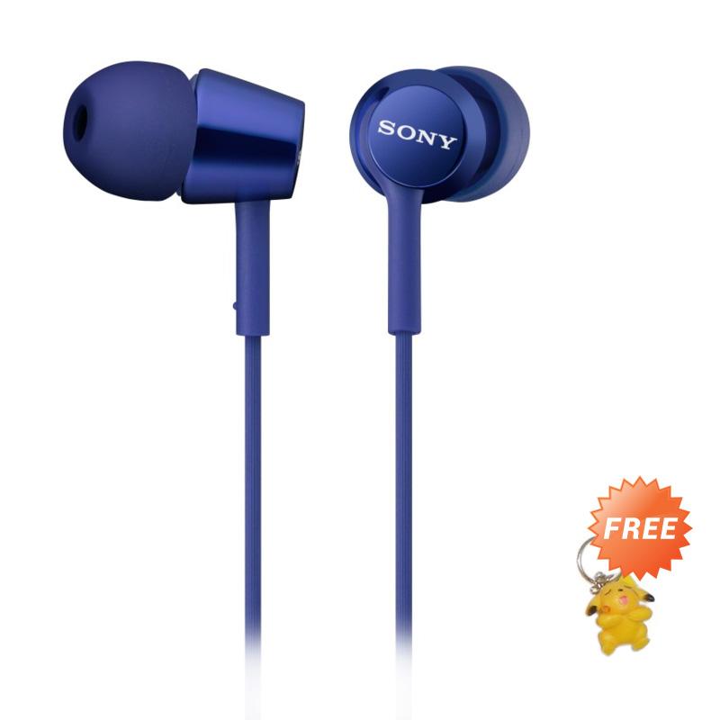 Jual sony earphone mdr ex150ap biru cek 