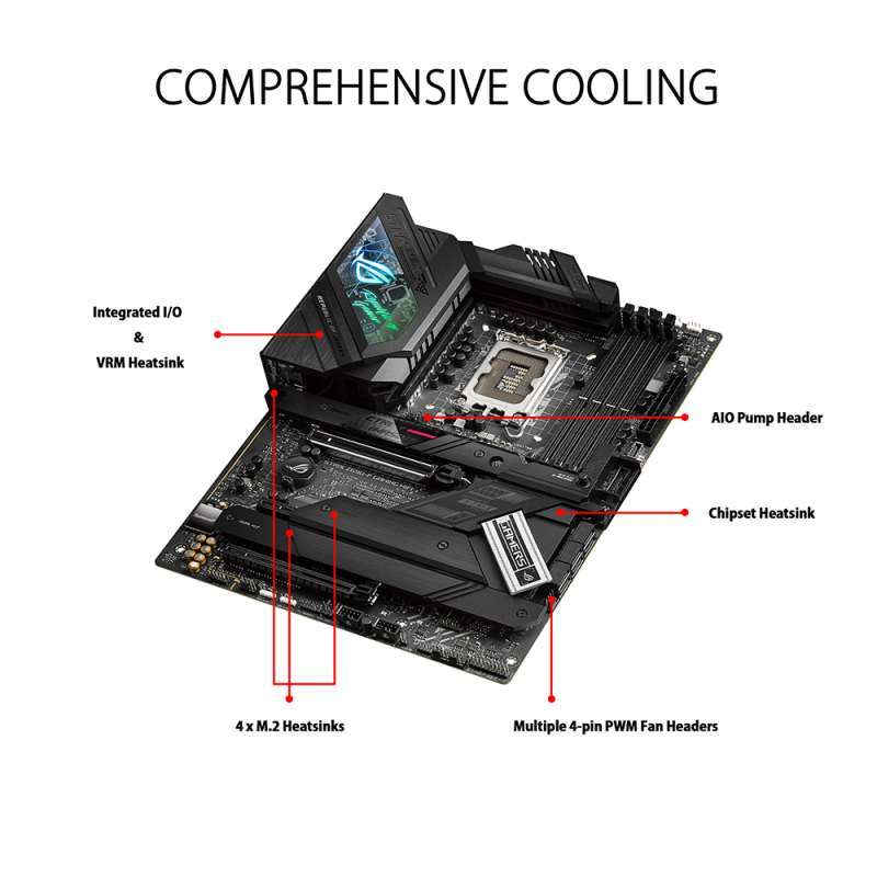 ASUS ROG Strix Z690-F Gaming WiFi Intel LGA 1700 ATX gaming motherboard, 16+1 power stages, DDR5, PCIe® 5.0, WiFi 6E, 2.5 Gb lan, four M.2 with backpl