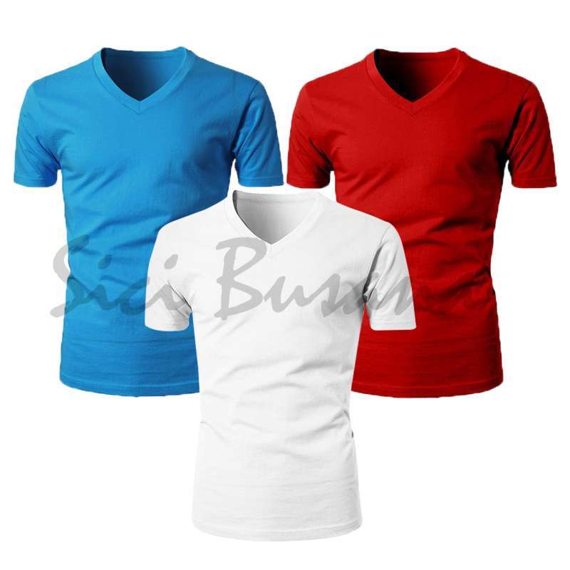 T-Shirt Sport Cowok V-Neck Polos COD 