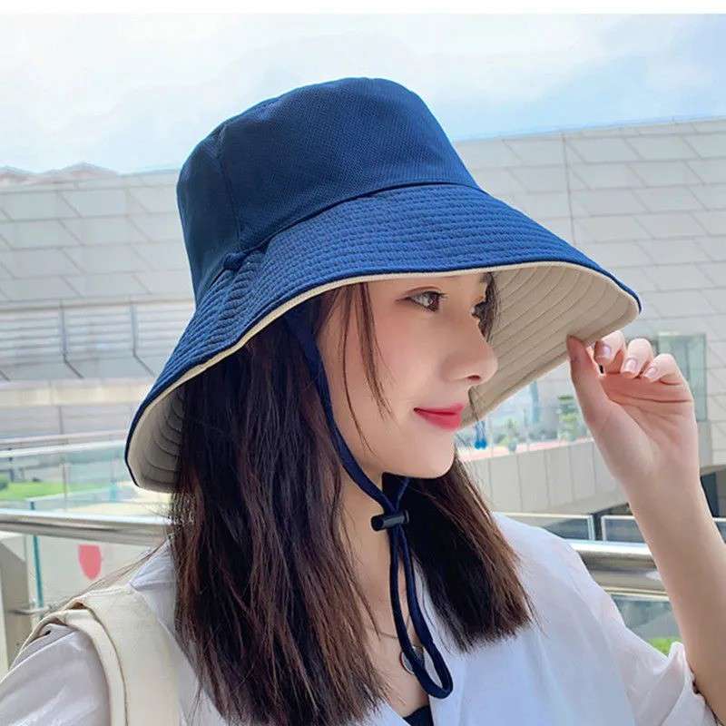 TOPI BUCKET WIDE BOLAK BALIK 2 WARNA TALI PANJANG BUCKET SELEBGRAM PASANG BUKA TALI