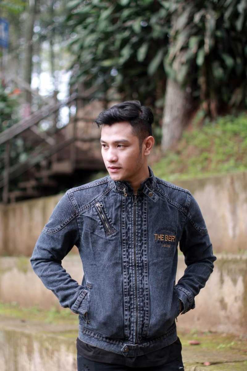 Jaket Jeans Sandwash Blue Black FJ Sleting Pria The Bery Original Sandwash Black