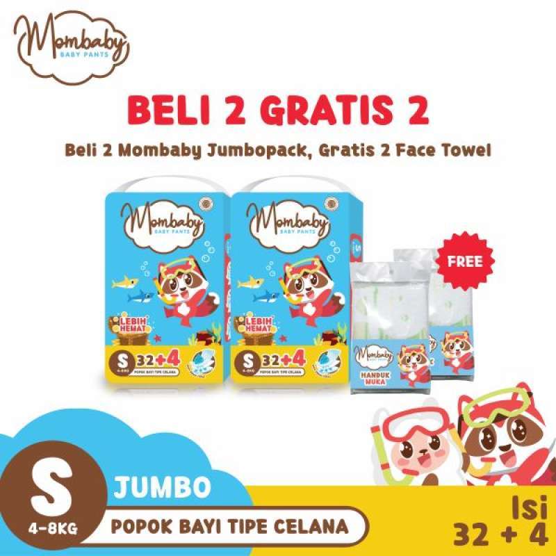 Mombaby Pants Jumbo Pack Bundle 2 free Face Towel