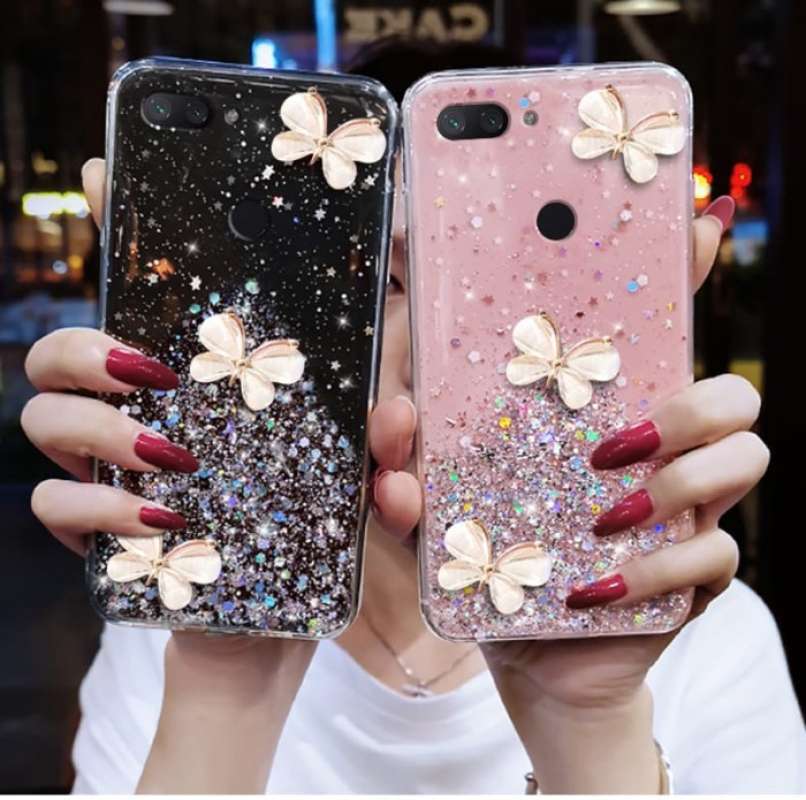 Samsung Galaxy Casing Hp Oppo F9 Glitter Armor Anti Drop Carbon PC