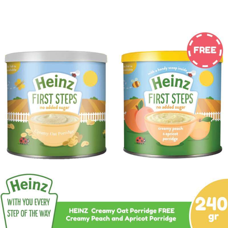 Jual HEINZ Creamy Oat Porridge 240 Gr Free Peach Apricot 240 Gr