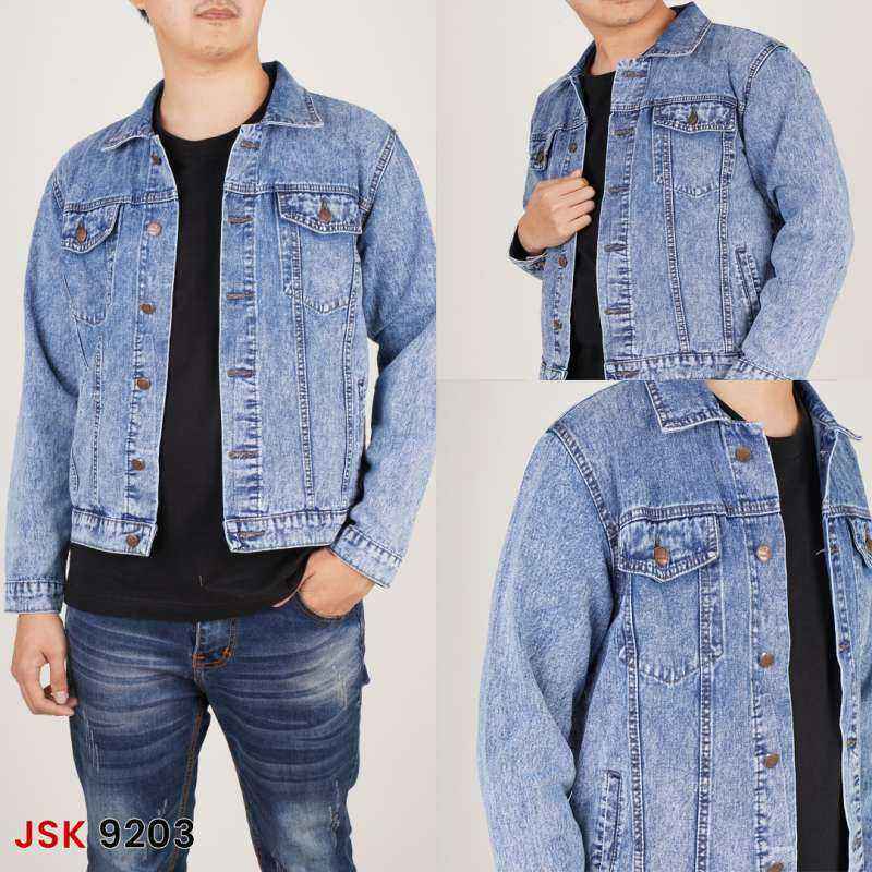 SIZE L XXL Jaket Denim Jaket Dilan Jaket Jeans Pria Jaket Jeans Polos Jaket Sobek Pria Big Size