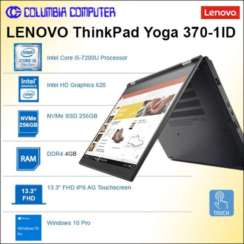 Jual Lenovo Thinkpad Yoga 370-1id Notebook [13 Touch-i5-7200u-4gb