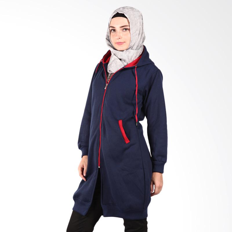 Hijacket Outwear HJ003 Jaket Muslim Wanita - Navy Red