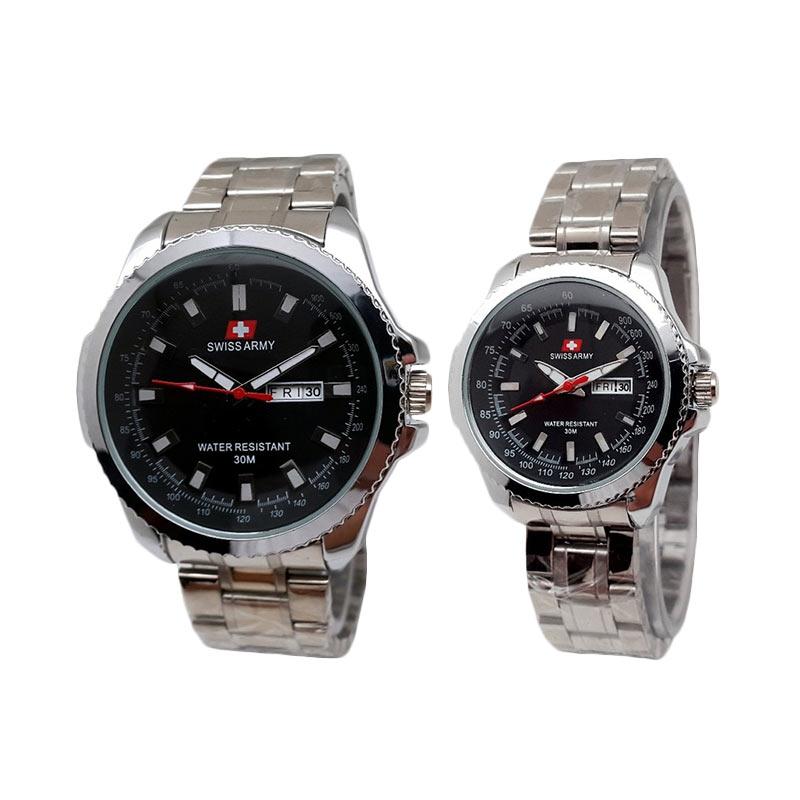 Swiss Army SA 4366AD Jam Tangan Couple - Silver Hitam