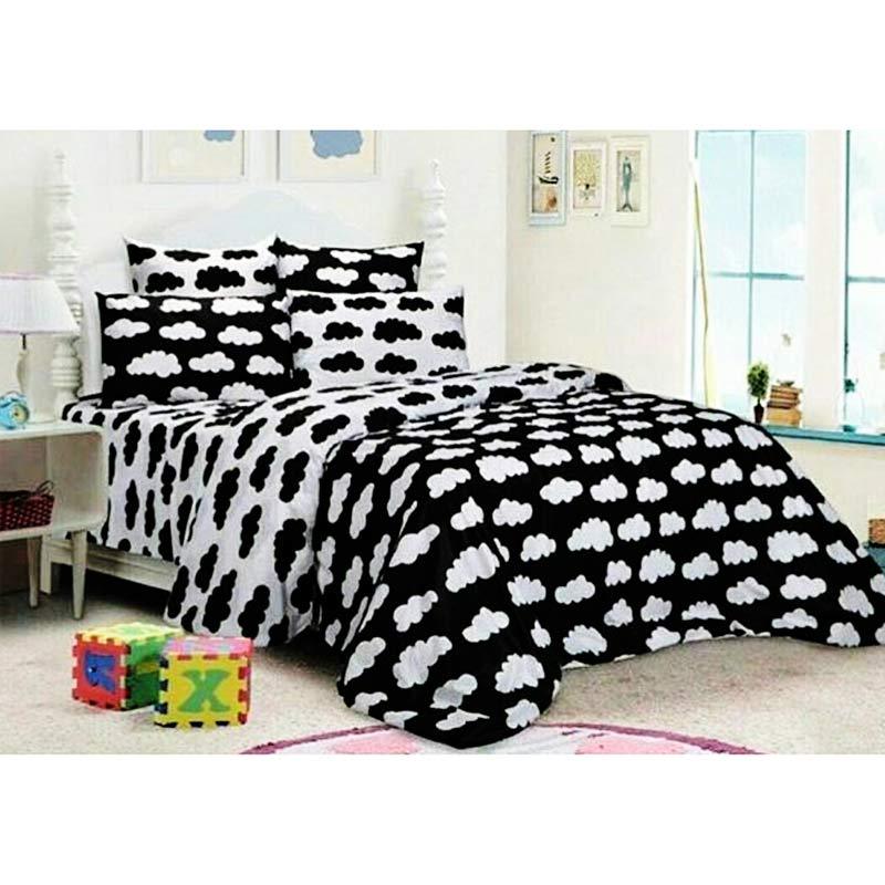 Alona Ellenov Putih Garis Sprei With Bed Cover Katun Putih Source · Ellenov Motif Awan Sprei