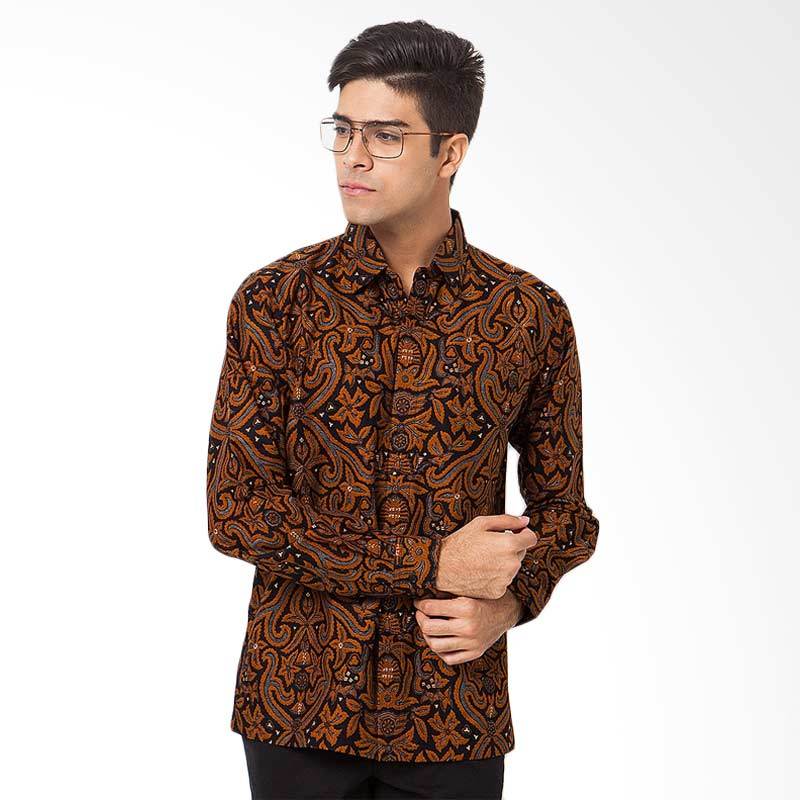 Asana Classic Wing Long Sleeves Kemeja Batik Pria - Light Brown
