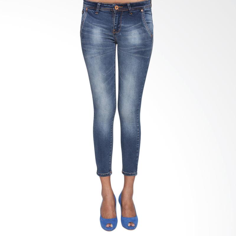 Mandalay M10 Regular Bobok Jeans Celana Wanita - Dark Blue