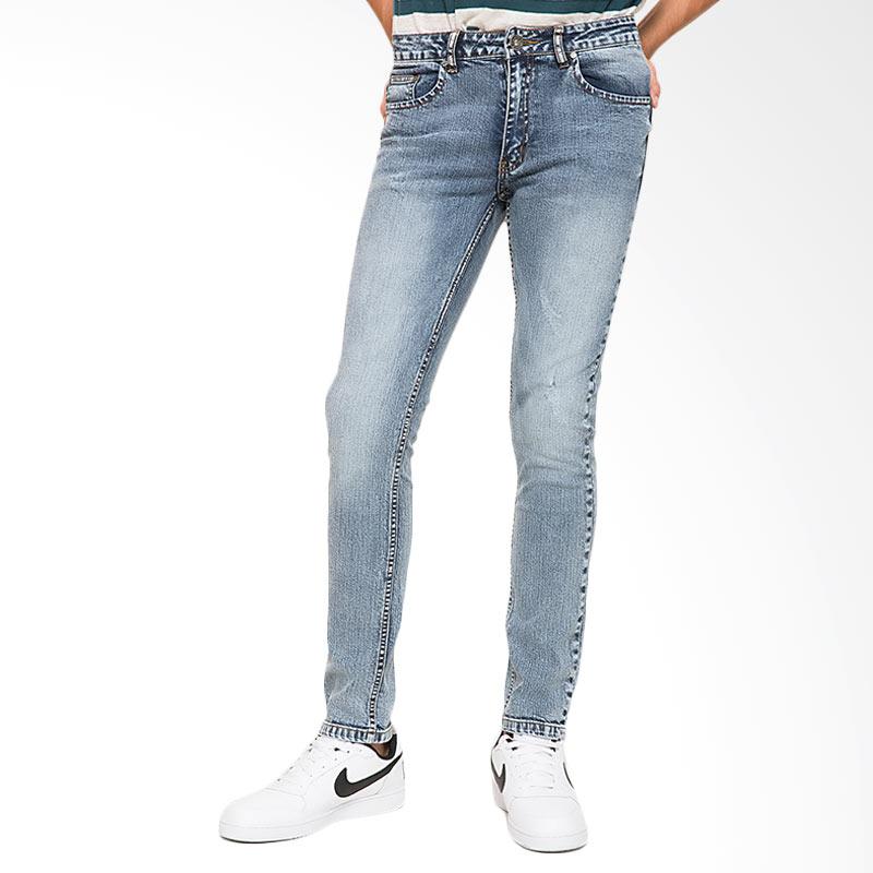 People's Denim Man Jeans Brandex Slim Fit - Biru