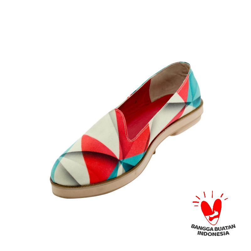 Cavaloshoes Triangle Flat Shoes - Blue Green Red
