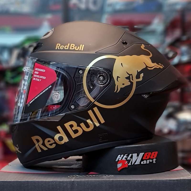 Helm full face red bull sales