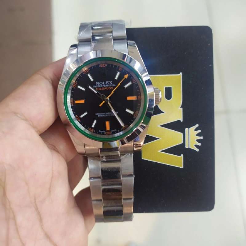 Jual JAM TANGAN ROLEX MILGAUS ZR FACTORY AUTOMATIC SILVER 40MM
