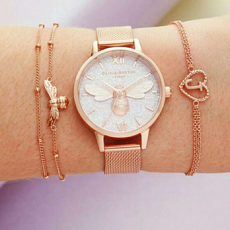 Jual Jam Tangan Wanita Olivia Burton Lucky Bee Rose Gold Blush Glitter Ori Di Seller Davidstore21 Glodok Kota Jakarta Barat Blibli